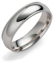 Platinum 5mm Comfort Fit Milgrain Band, Size 10