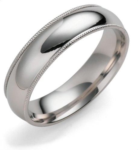 Platinum 5mm Comfort Fit Milgrain Band