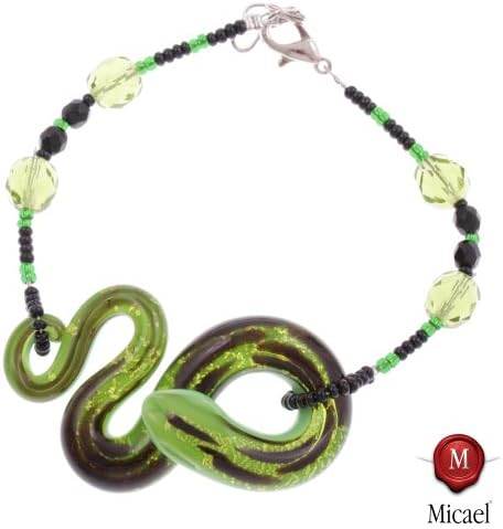 Snake Bracelet Murano Glass "Biscia" Armschmuck-grün
