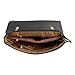 b.m.c BMC Large Black Faux Suede Gold Metal Chain Accent Envelope Style Clutch Handbag