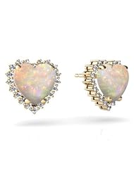 Genuine Opal 14kt Yellow Gold Earrings