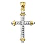 10K Two Tone Gold 1/4 ct. Diamond Cross Pendant with Chain