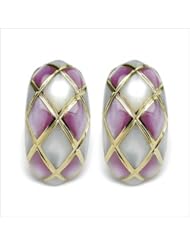 18K yellow gold Topaza Mother of Pearl Earring