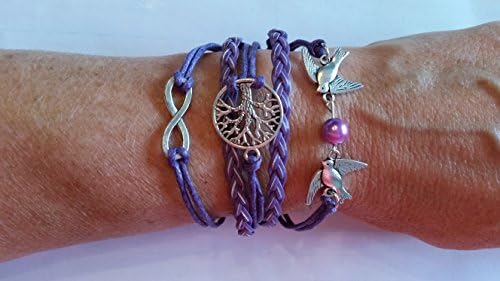 Charm Bracelet: Braided Bands & Multi-Layer Wrap Bangle (Infinity Tree)