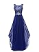 Grace Lee Round Neck Lace Sleeveless Long Prom Evening Dresses