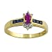 Jewelry : 0.25 Cttw Sapphire, Ruby & 0.05 Ct Diamond 14 Karat Yellow Gold Ring Size 7