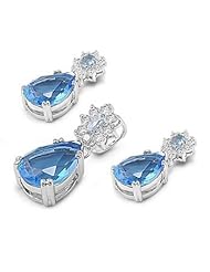 Sterling Silver Sets With Cubic Zirconia
