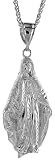  : Sterling Silver 2 11/16" (69 mm) Diamond Cut Mother Mary Pendant