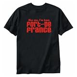 T-SHIRT BLACK  KISS ME , I'M FROM FORT-DE-FRANCE  MARTINIQUE