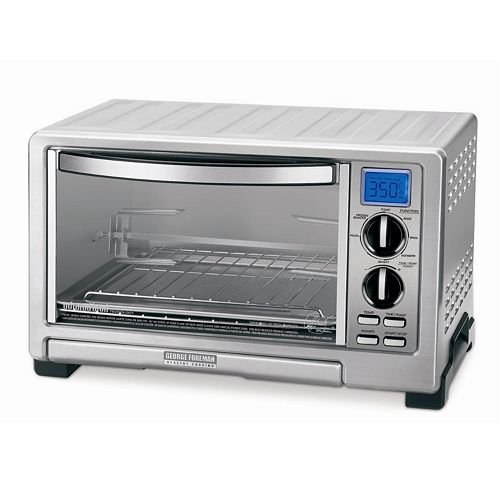 George Foreman TO2021B 6-Slice Countertop Oven and Rotisserie with Infrared Broil Technology product image