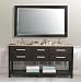 LUXExclusive Bathroom Vanity Double Sink Contemporary Vanity with Travertine Counter Top LUX-LD-2165-T: 72