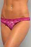 Betsey Johnson The Bow Lace Low Rise Thong in Plummer,Intimates for Women