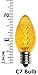 Holiday Lighting Outlet Faceted C7 Christmas Lights | Yellow LED Light Bulbs Holiday Decoration | Warm Christmas Decor for Indoor & Outdoor Use | 2 SMD LEDs in Each Light Bulb | Set of 25
