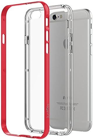iPhone 6 Case / iPhone 6s case, JustOla [J-Sheer Series] Clear, Slim, Perfect fit, Scratch Protection with Vibrant Trendy Color for Apple iPhone 6/6s bumper case cover (2016) - Peach
