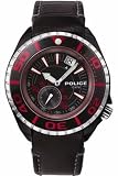 Police Regatta gents black leather strap and black dial watch