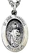 St. Jude Medal Sterling Silver Oval on 18" Chain