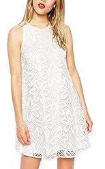 Short Lace Floral Print Sweetheart Tank  Dress