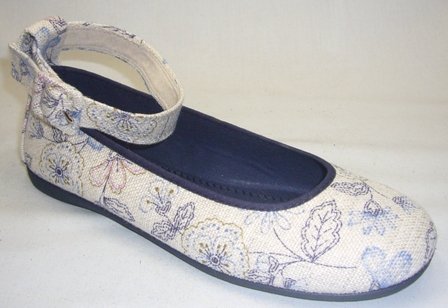 Andres Machado Beatiful Ballerinas In Fancy Patterned Linen - 45 EU
