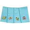 Fabkins Everyday Organic Cloth Napkins for Kids (Garden Friends--Solid Turquoise)