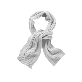 Bellybutton Knitted Scarf with Cable Pattern Baby Scarf (Light Grey Melange, One Size)