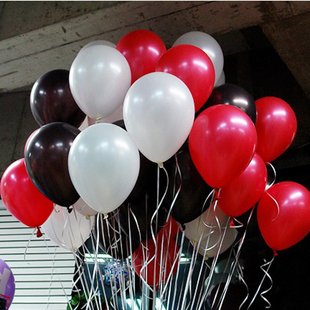 10 Inch White Black Red Party Balloons For Party Import It All