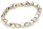 14k Yellow and White Gold Novelty Asymmetrical Bracelet, 8"