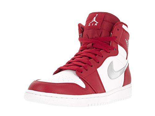 Nike Jordan Men's Air Jordan 1 Retro High Gym Red/Metallic Silver/White Basketball Shoe 12 Men US