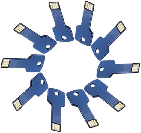 Enfain 512MB Flash Drive 10Pcs Metal Key Bulk USB 2.0 Memory Stick Pen Drive (Dark Blue)
