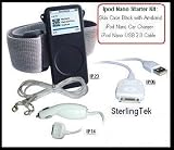 Ipod Nano 4 pack Starter Kit: Ipod Nano Silicone Skin Case Cover and Armband Nano Car Charger, and Nano USB Cable -Skin is Black