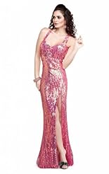 Mermaid Chiffon/Taffeta/Tulle Sequined Beaded Slit Crystals Lace Crystal Applique Quinceanera Dress 