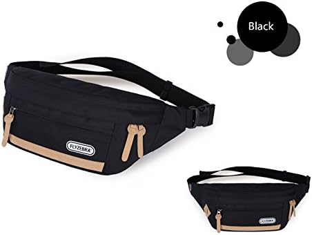 Flyzebra® Fashion  Multiple Pocket  Waist Pack Outdoor Sports Running and Fitness Fanny Pack Waist Bag ,FBY8001 (black)