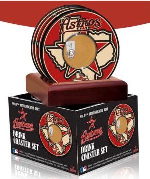 Houston Astros unsigned Coasters With Game Used Dirt (Set of 4)- MLB Hologram