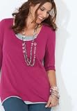 Avenue Plus Size Layered Pima Cotton Tunic Top