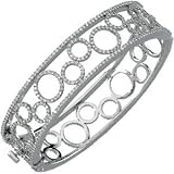 14K White Gold Diamond Bangle Bracelet