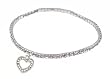 Anklet - A28 - Swarovski (tm) Crystal - Stretch ~ Clear with Heart Charm