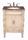 26 Single Sink Vanity with Baltic Brown Marble Top