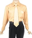 Kani Gold “Romello” Dress Shirt with Tie & Matching Pocket Square (Sizes 8 – 20)
