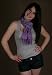 Batik Scarf - Leafy Floral on Purple