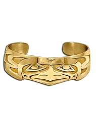 14K Yellow Gold Northwest Coast Native American Wingspan Bracelet. Made in USA.