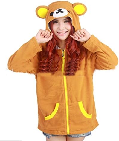 Lynne Carlos Unisex-adult Rilakkuma Sweatershirt Kigurumi Costume Hoodie (S, Rilakkuma)