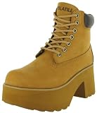 Volatile Jobsite Women's Platform Wedge Boots Wheat Nubuck Leather