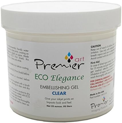 Premier Imaging ECO Elegance InkJet Print Embellishing Gel, 5 Gallon, Clear