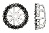 1/2 Carat Black Diamond 14K White Gold Earring Jackets