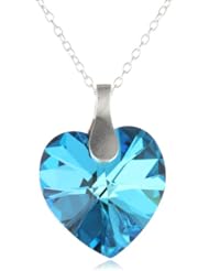 Sterling Silver Swarovski Elements Heart Pendant Necklace, 18"