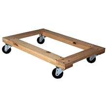 Vestil HDOF-1624-9 Flush Deck Hardwood Dolly, 900 lbs Capacity, 24" Length x 16" Width x 5-1/2" Height Deck