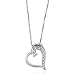 Sterling Silver & Created White Sapphires Journey Heart-Shaped Pendant w/18 Chain
