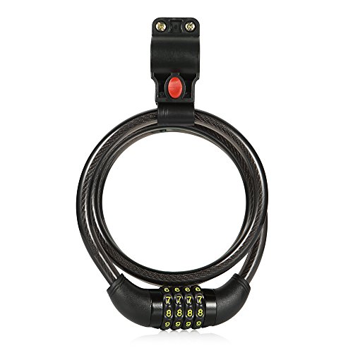 Купить Bike Lock Cable, SANREN Self Coiling Resettable Combination