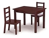 IMAGE OF Tot Tutors Kids' Table and Chair Set, Espresso Wood