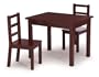Tot Tutors Kids' Table and Chair Set, Espresso Wood