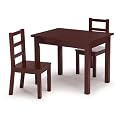 Tot Tutors Kids' Table and Chair Set, Espresso Wood